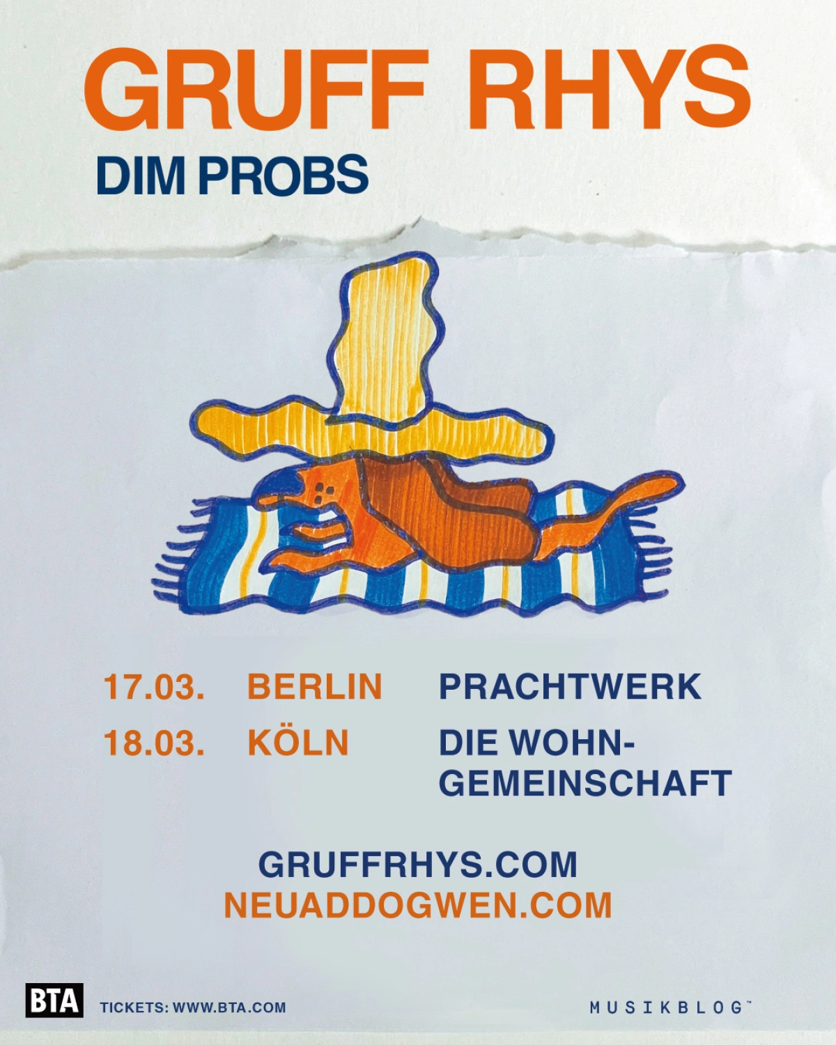Billets Gruff Rhys (Prachtwerk - Berlin)