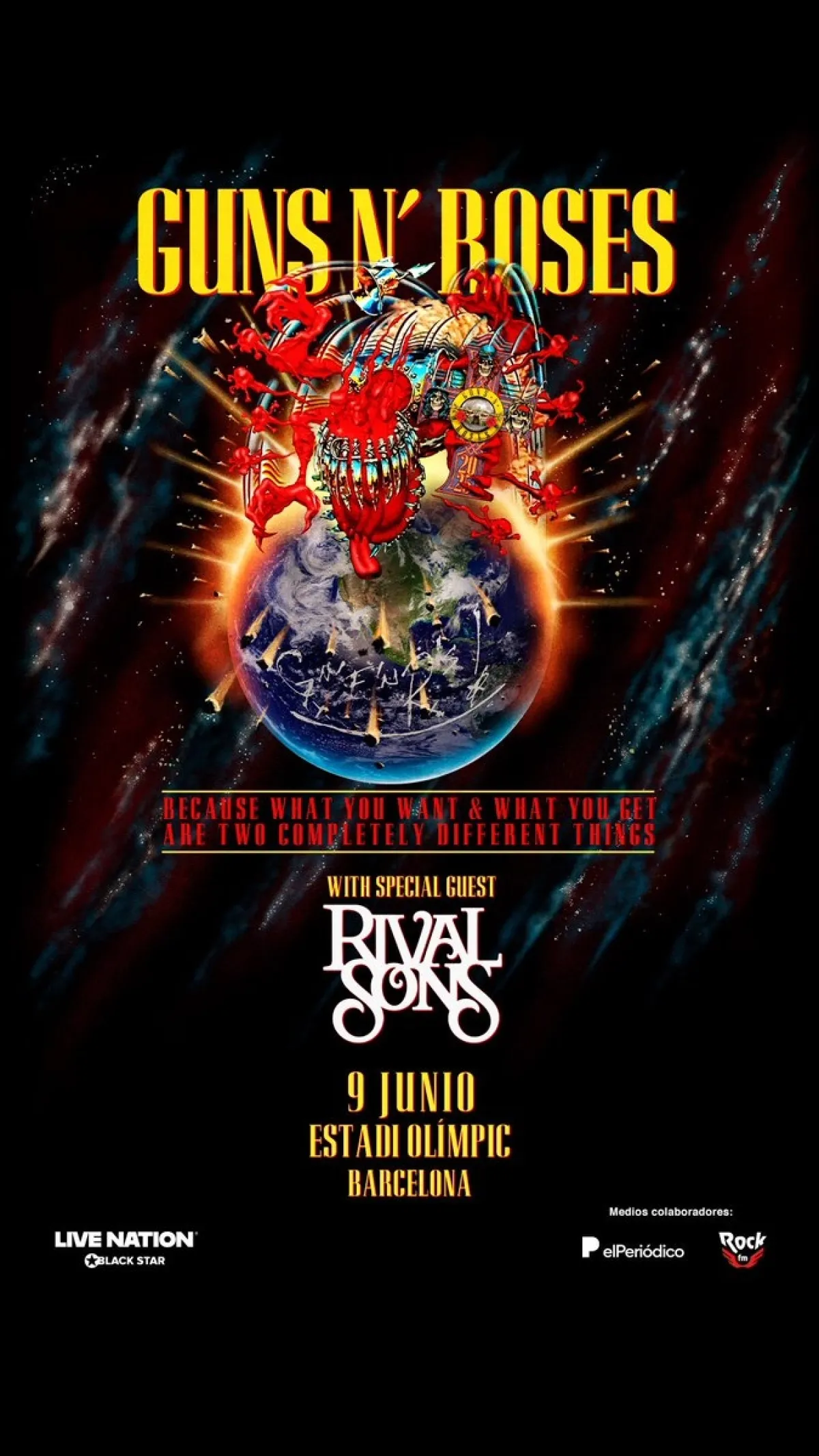 Billets Guns N' Roses (Estadi Olimpic Lluis Companys - Barcelone)