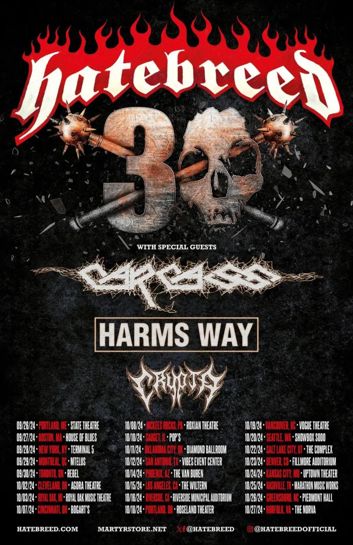 Hatebreed - 30th Anniversary Tour at House of Blues Boston Tickets