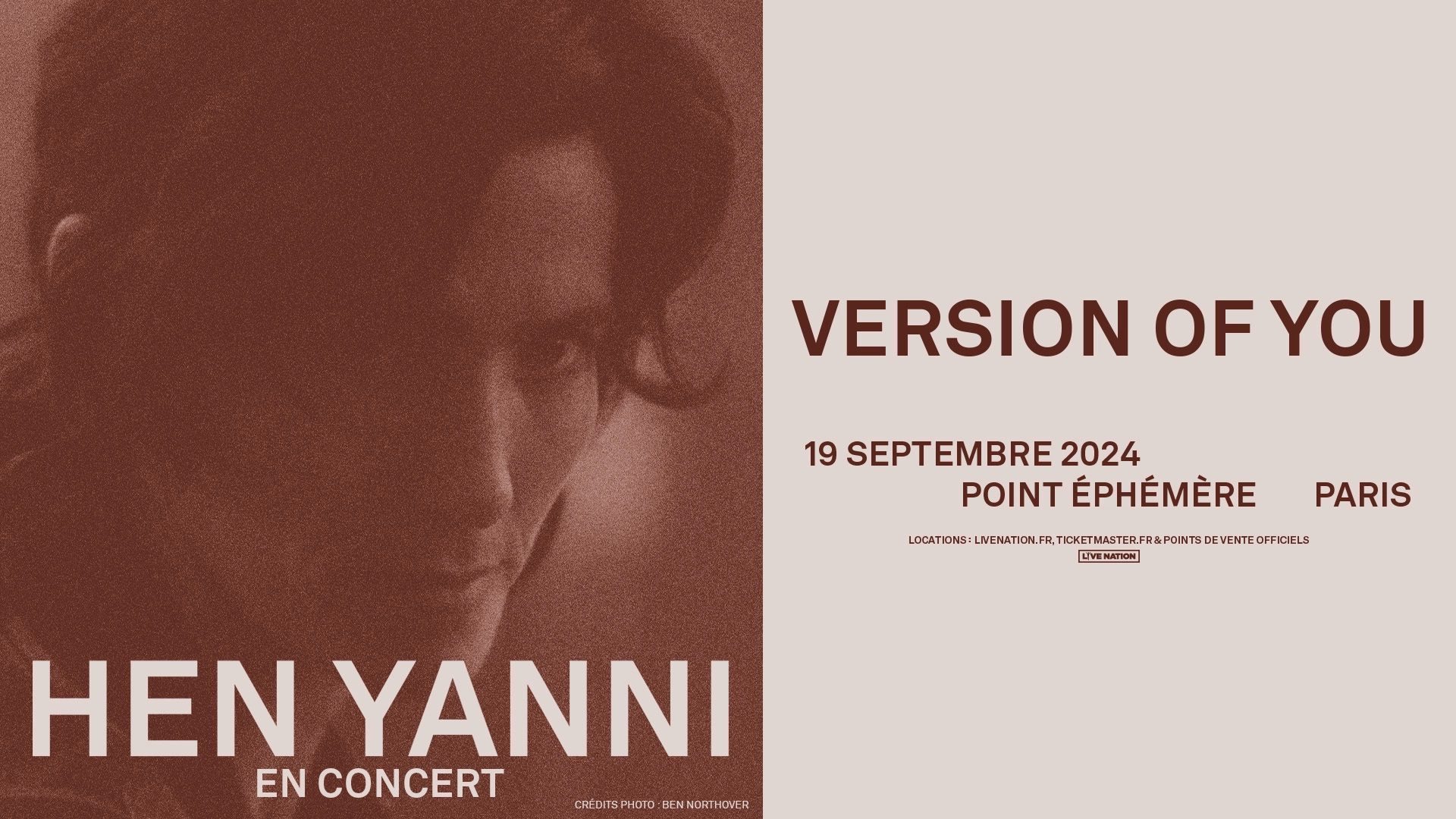 Hen Yanni al Point Ephémère Tickets