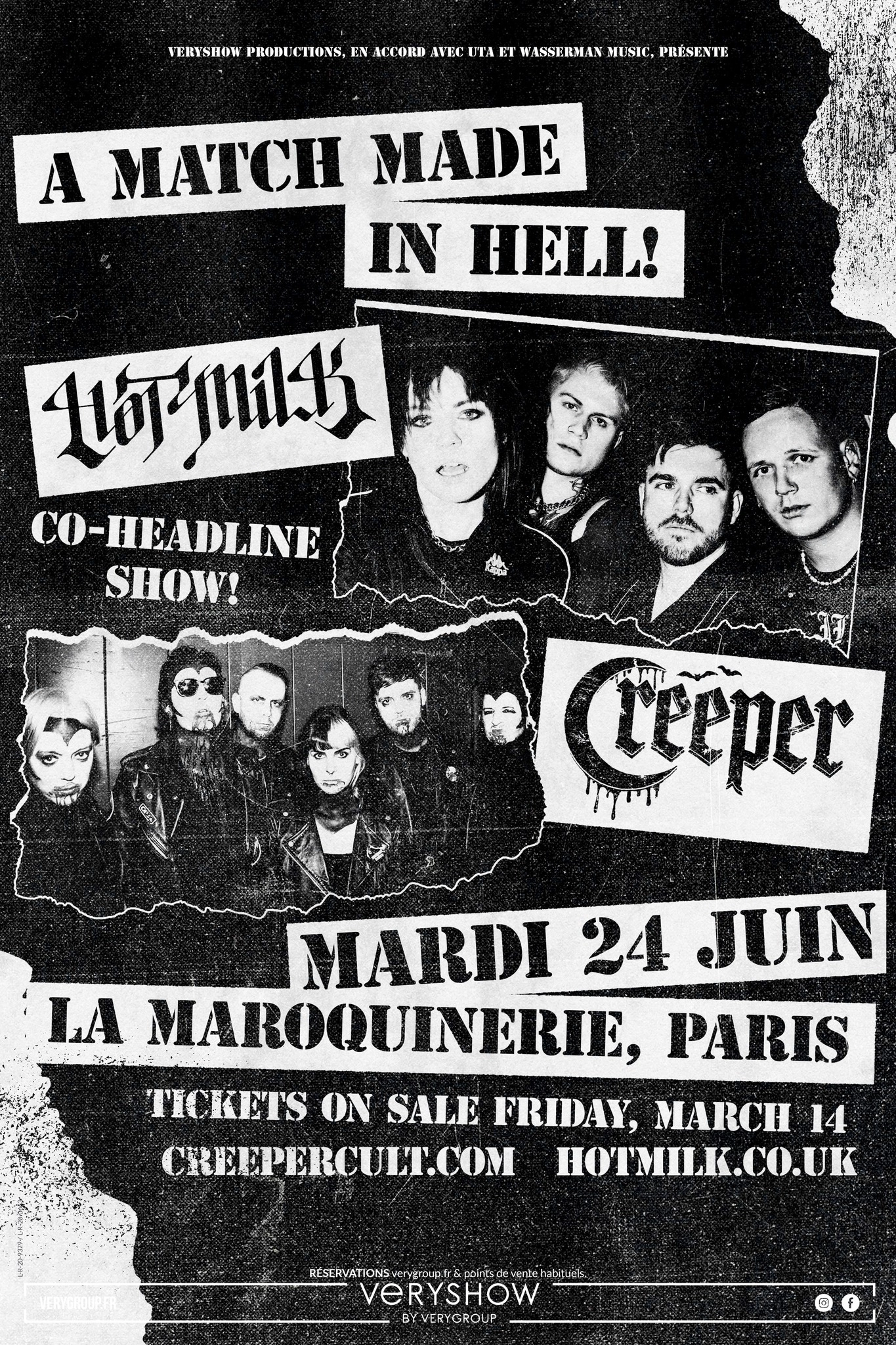 Billets Hot Milk - Creeper (La Maroquinerie - Paris)