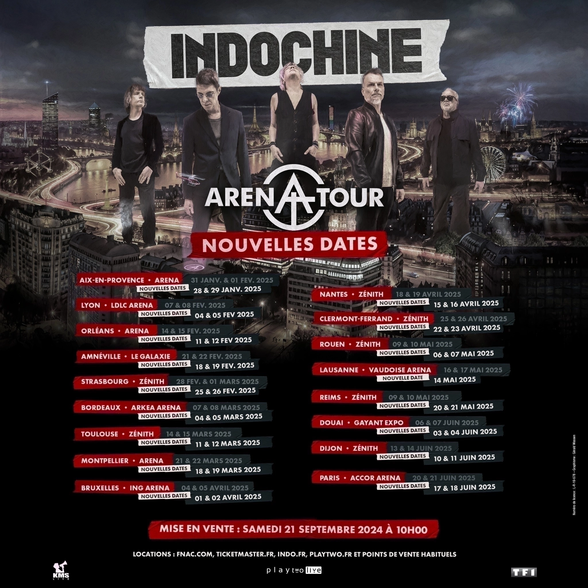 Billets Indochine (Reims Arena - Reims)