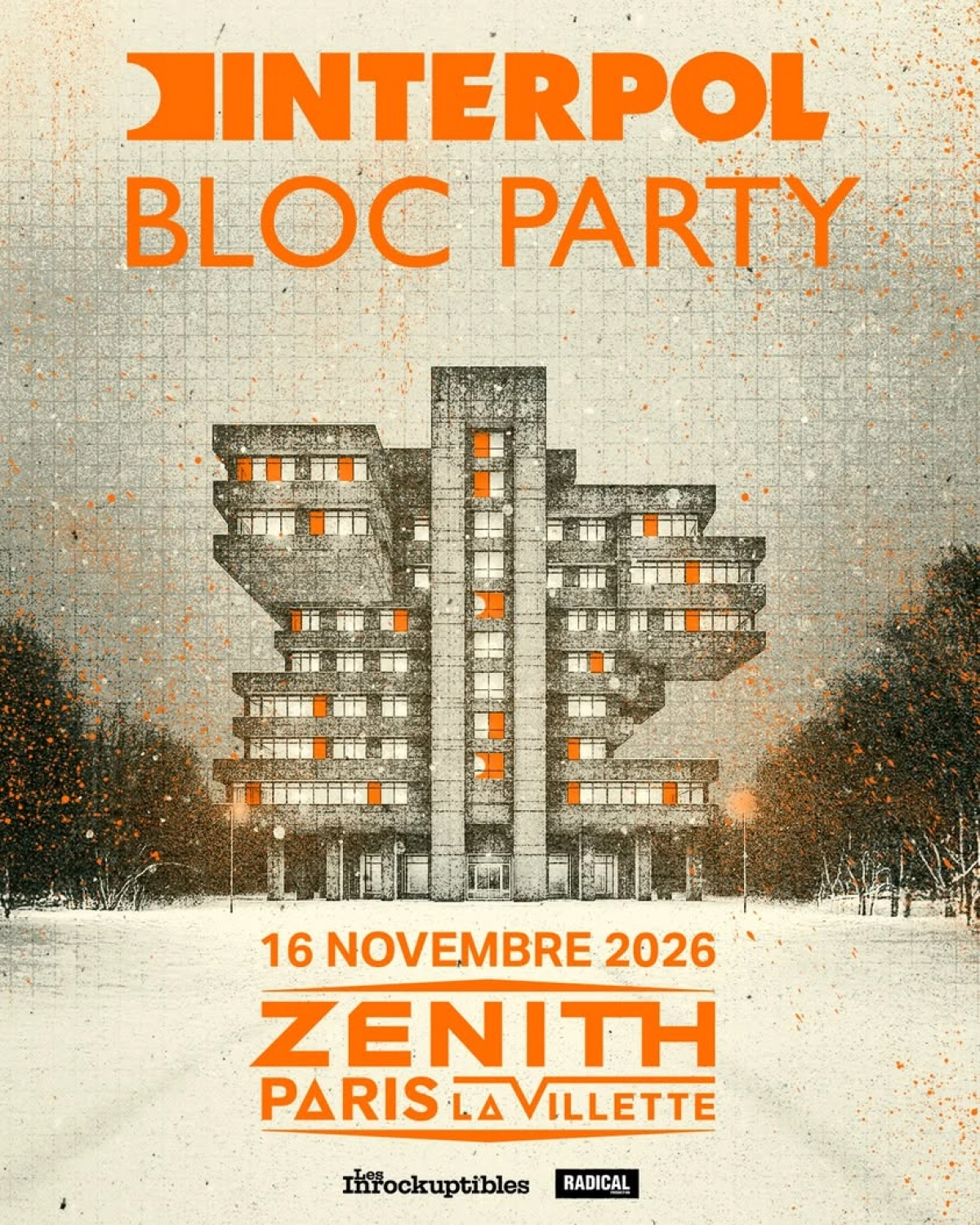 Billets Interpol - Bloc Party (Zenith Paris - Paris)