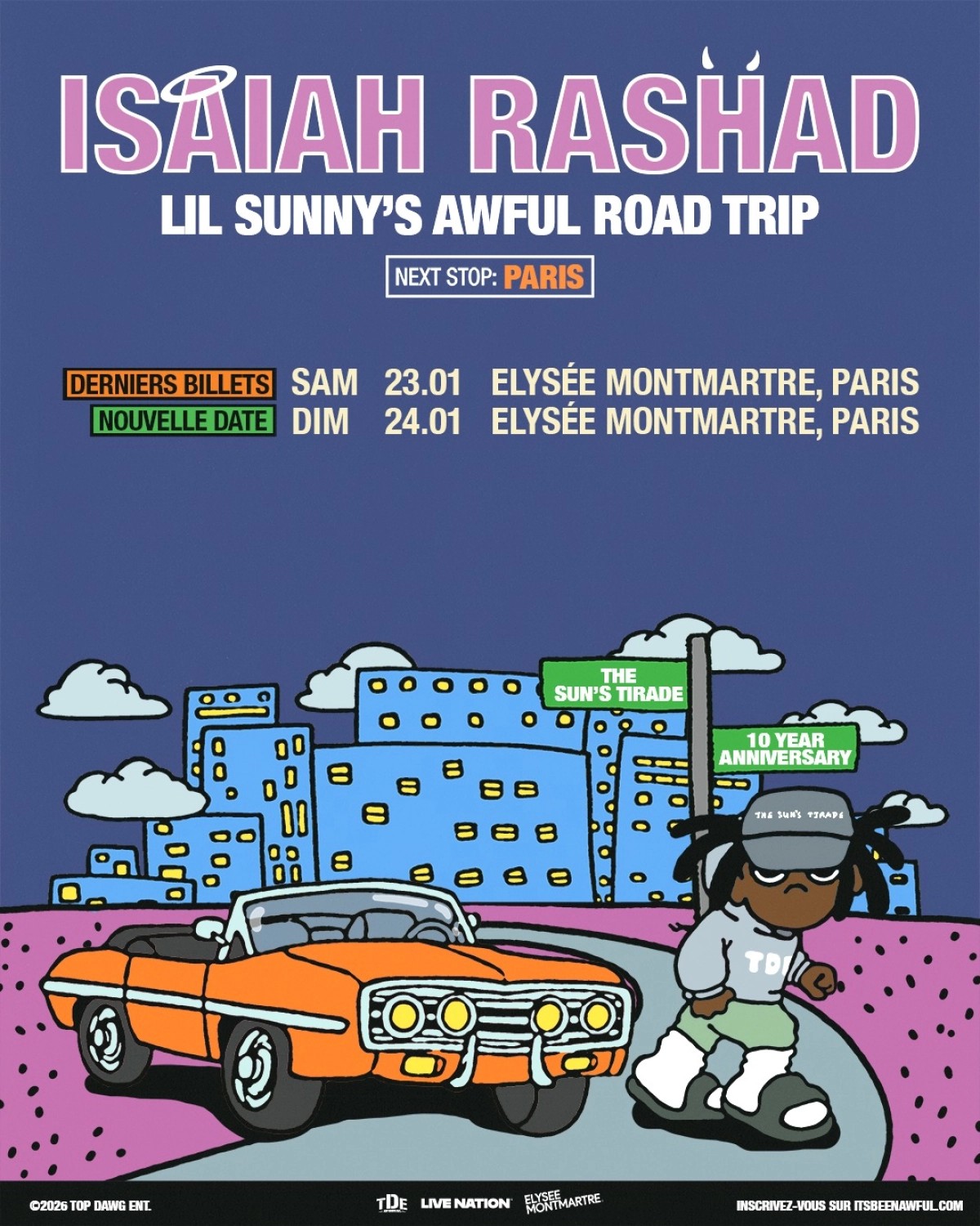 Billets Isaiah Rashad (Elysee Montmartre - Paris)