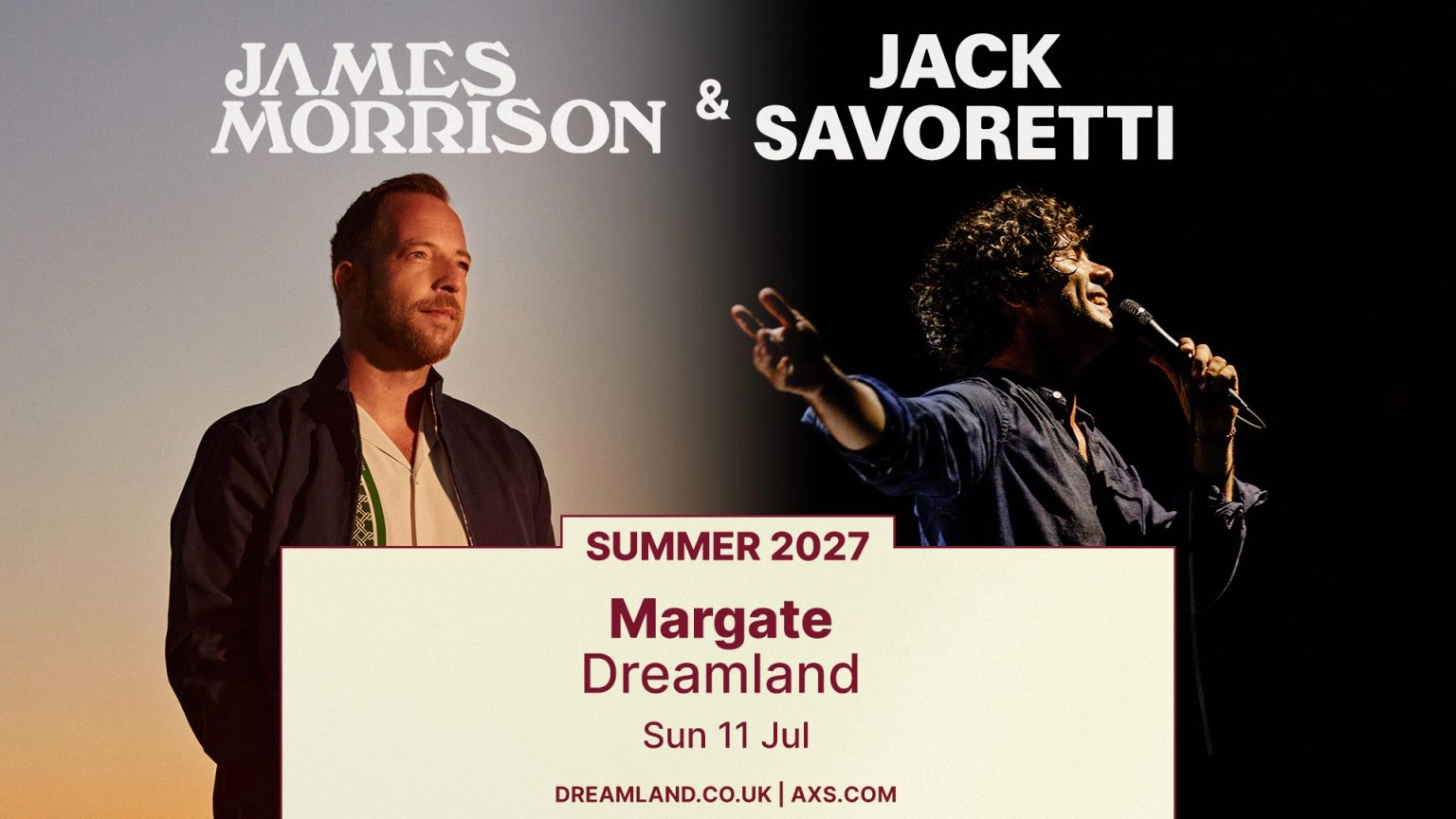 James Morrison - Jack Savoretti at Dreamland Margate Tickets