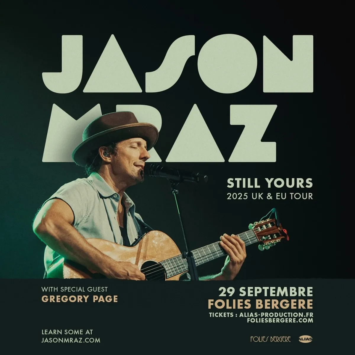 Billets Jason Mraz (Folies Bergere - Paris)