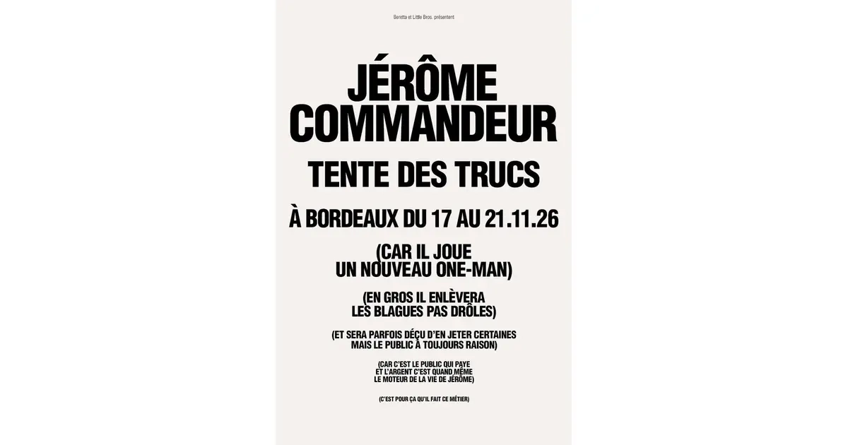 Jerome Commandeur al Theatre Trianon Tickets