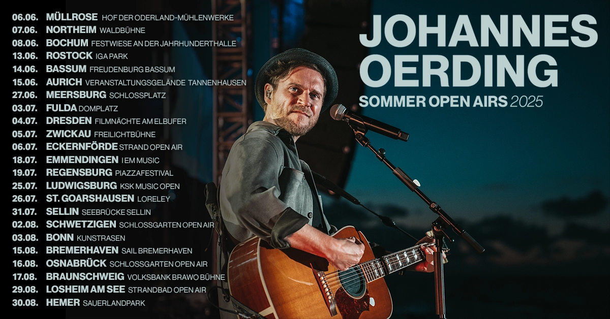 Johannes Oerding - Sommer Open Airs 2025 in der Kunstrasen Bonn Tickets
