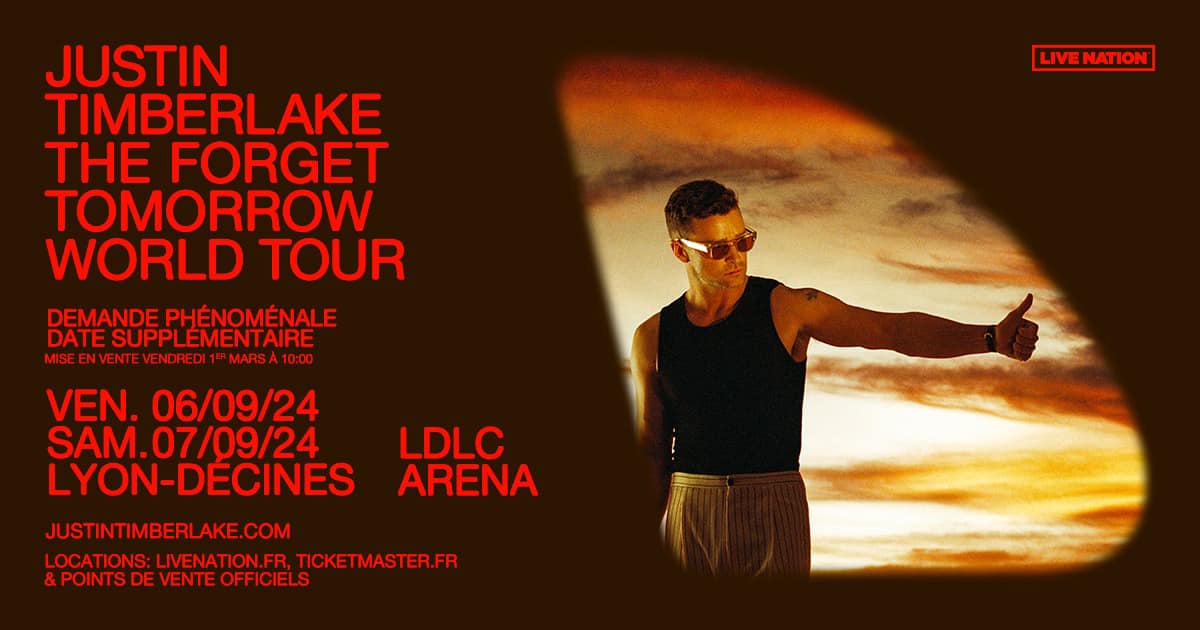 Billets Justin Timberlake (LDLC Arena - Lyon)