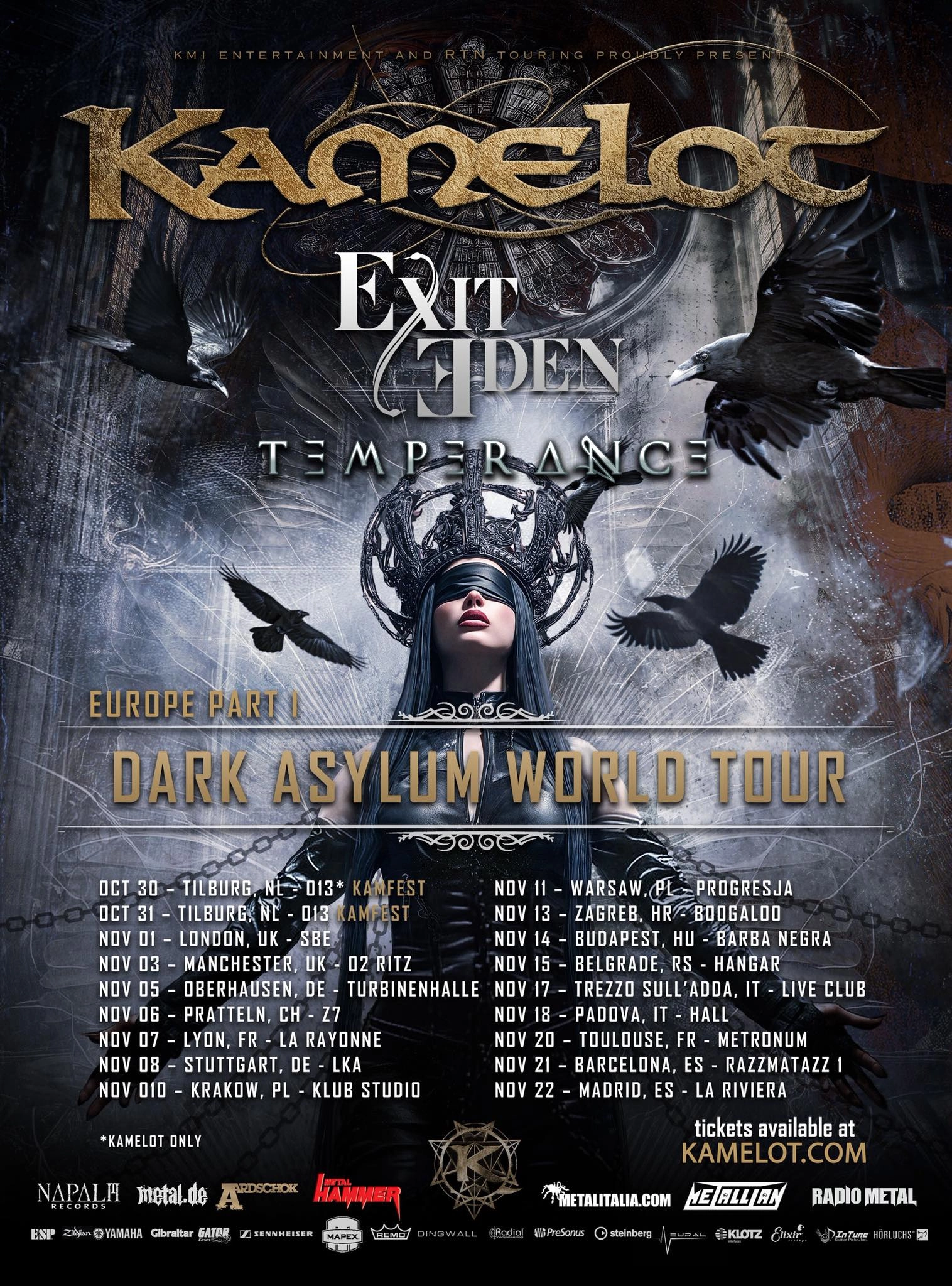 Kamelot - Exit Eden - Temperance at Le Metronum Tickets