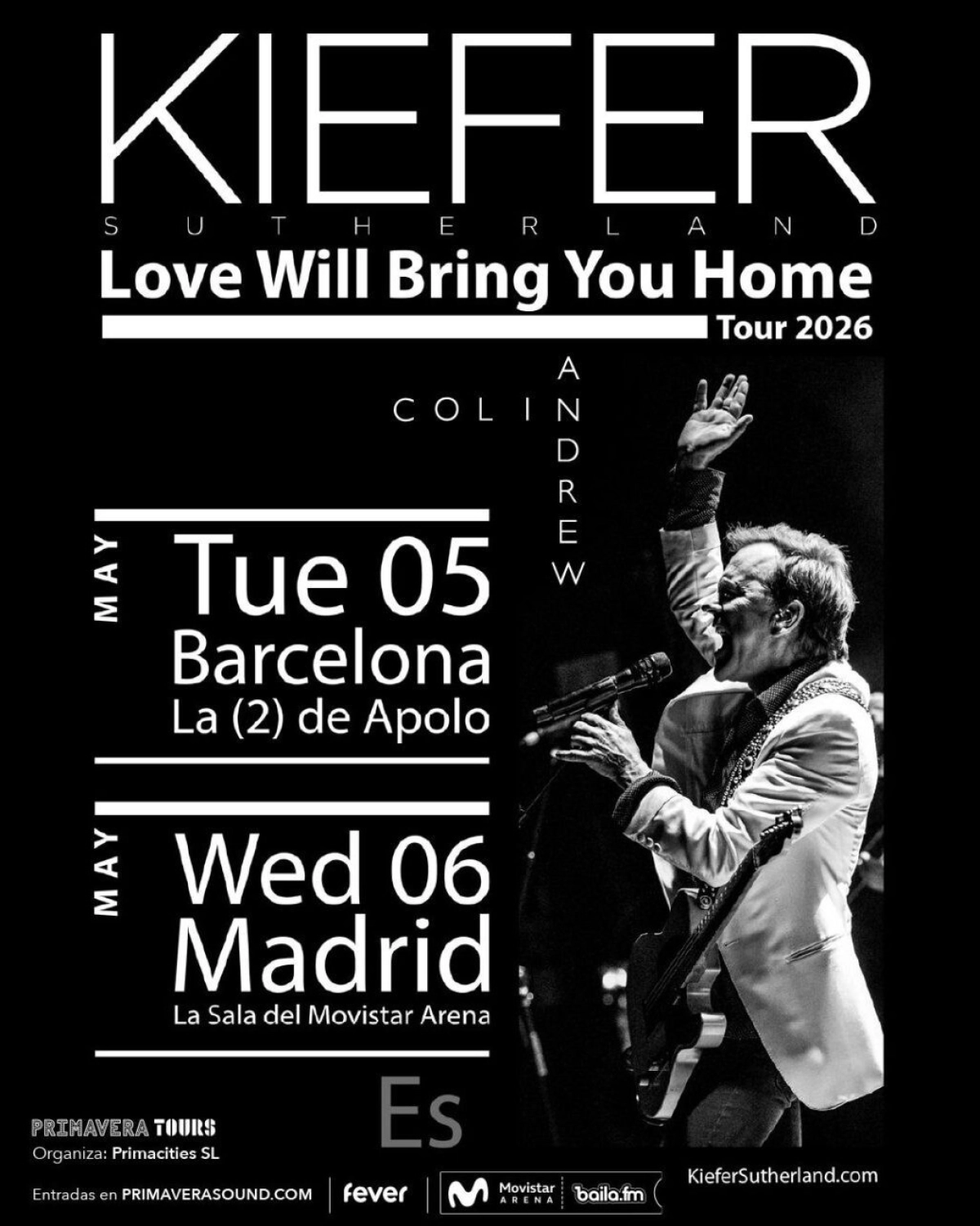 Kiefer Sutherland al Sala Apolo Tickets