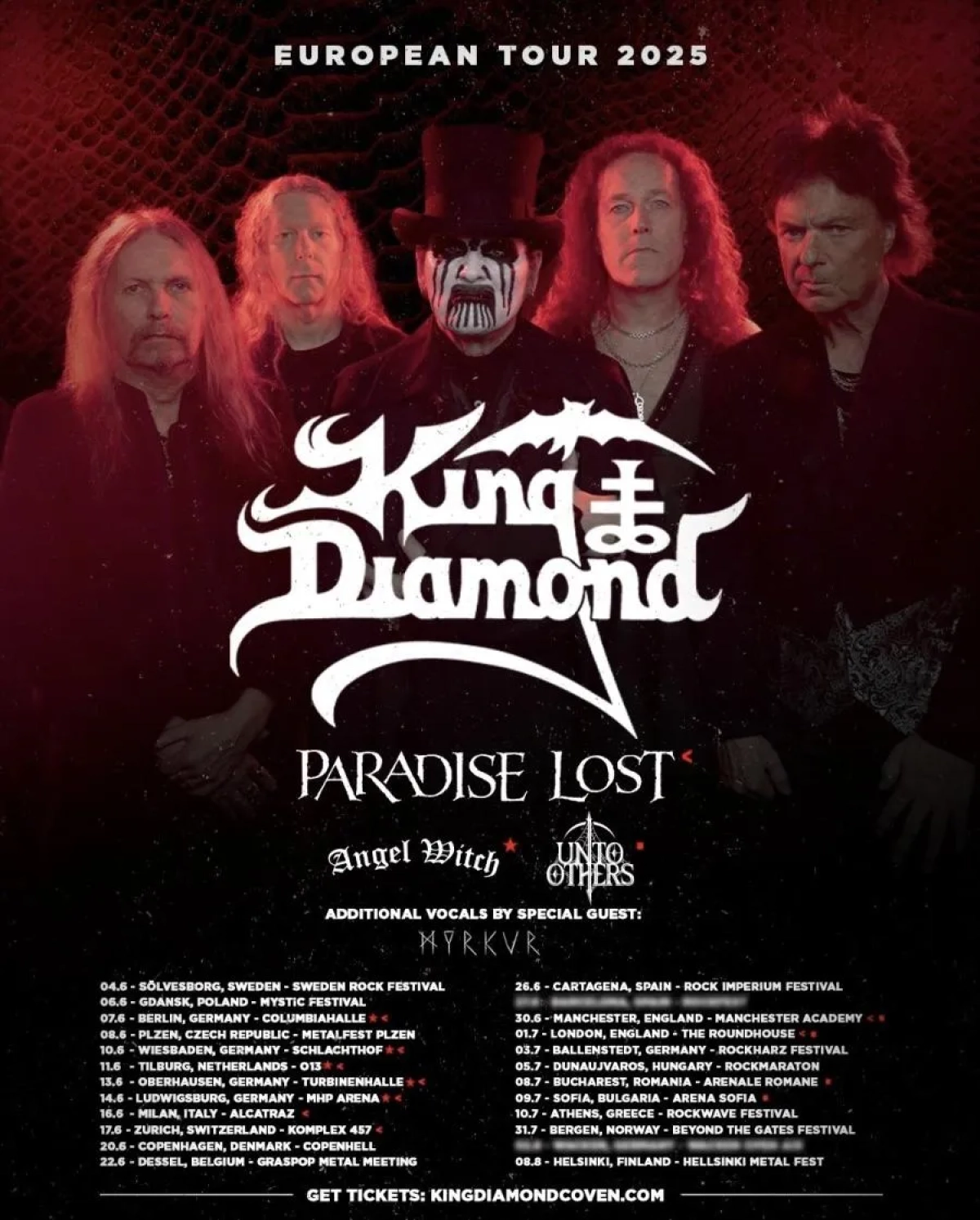 Billets King Diamond - Paradise Lost (Alcatraz Milan - Milan)