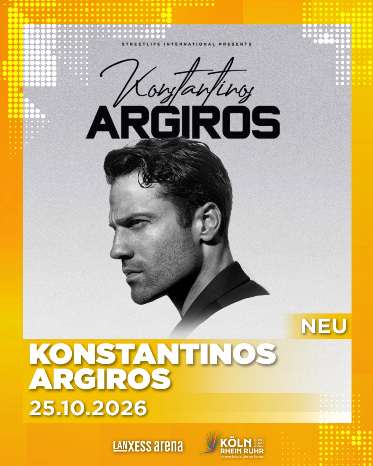 Konstantinos Argiros en Lanxess Arena Tickets