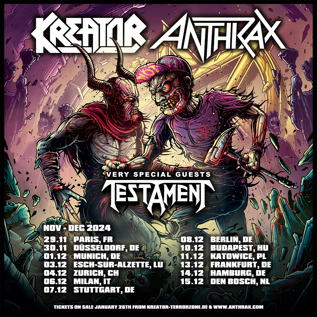 Kreator - Anthrax - with Special Guest: Testament al Edel Optics Arena Tickets