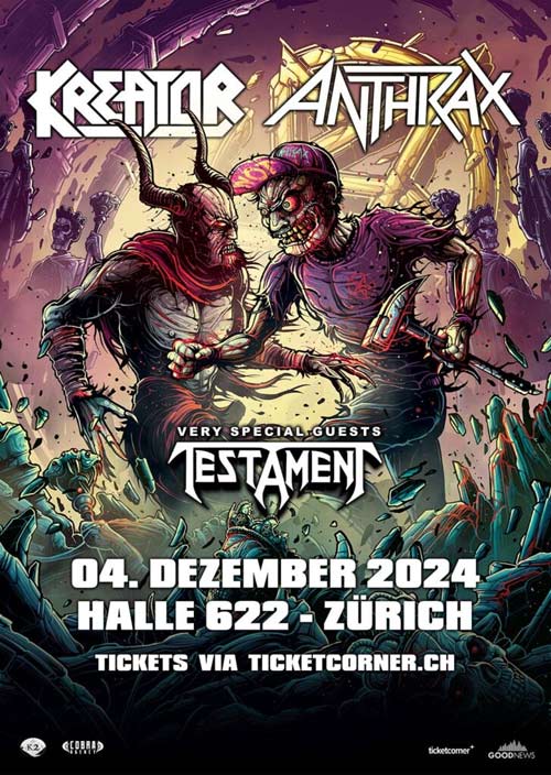 Billets Kreator - Anthrax - Testament (Halle 622 - Zurich)