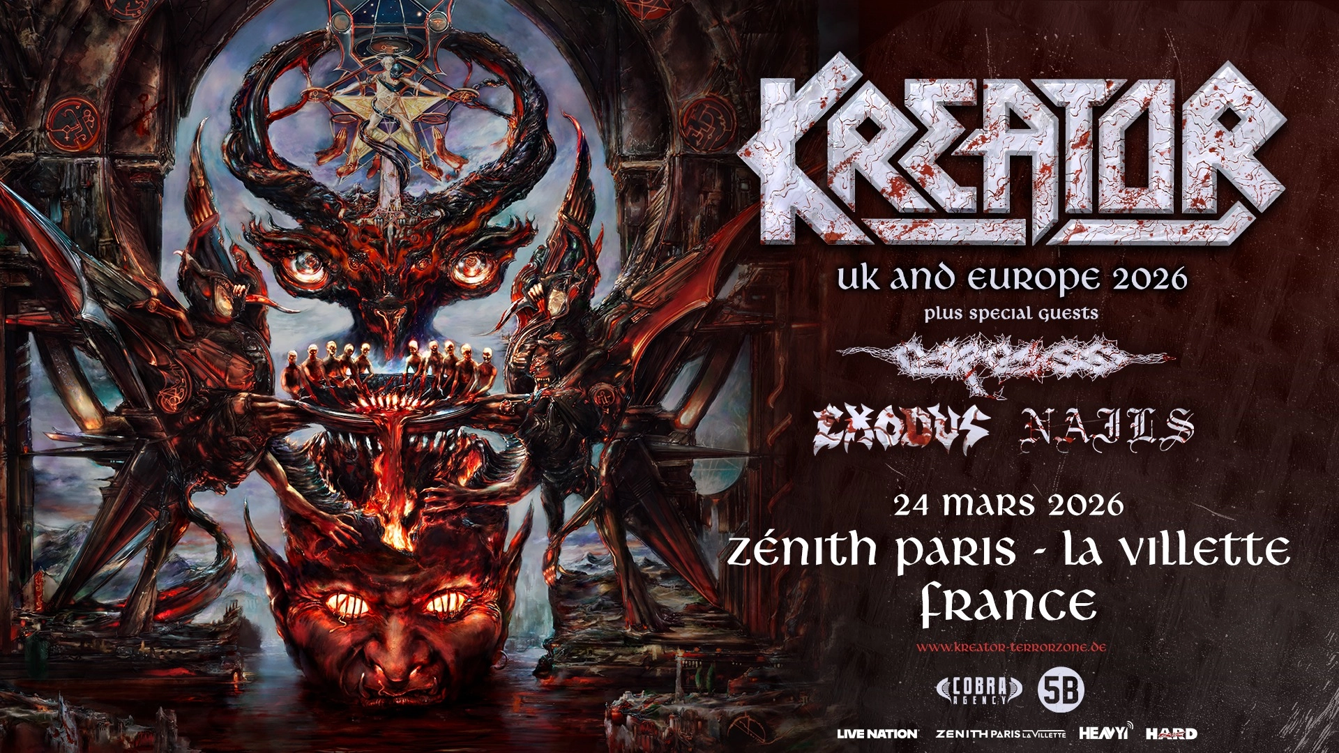 Billets Kreator (Zenith Paris - Paris)
