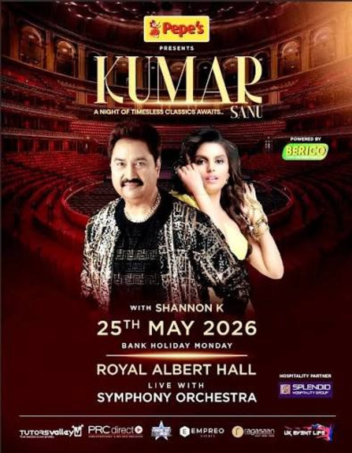Kumar Sanu at Royal Albert Hall Tickets