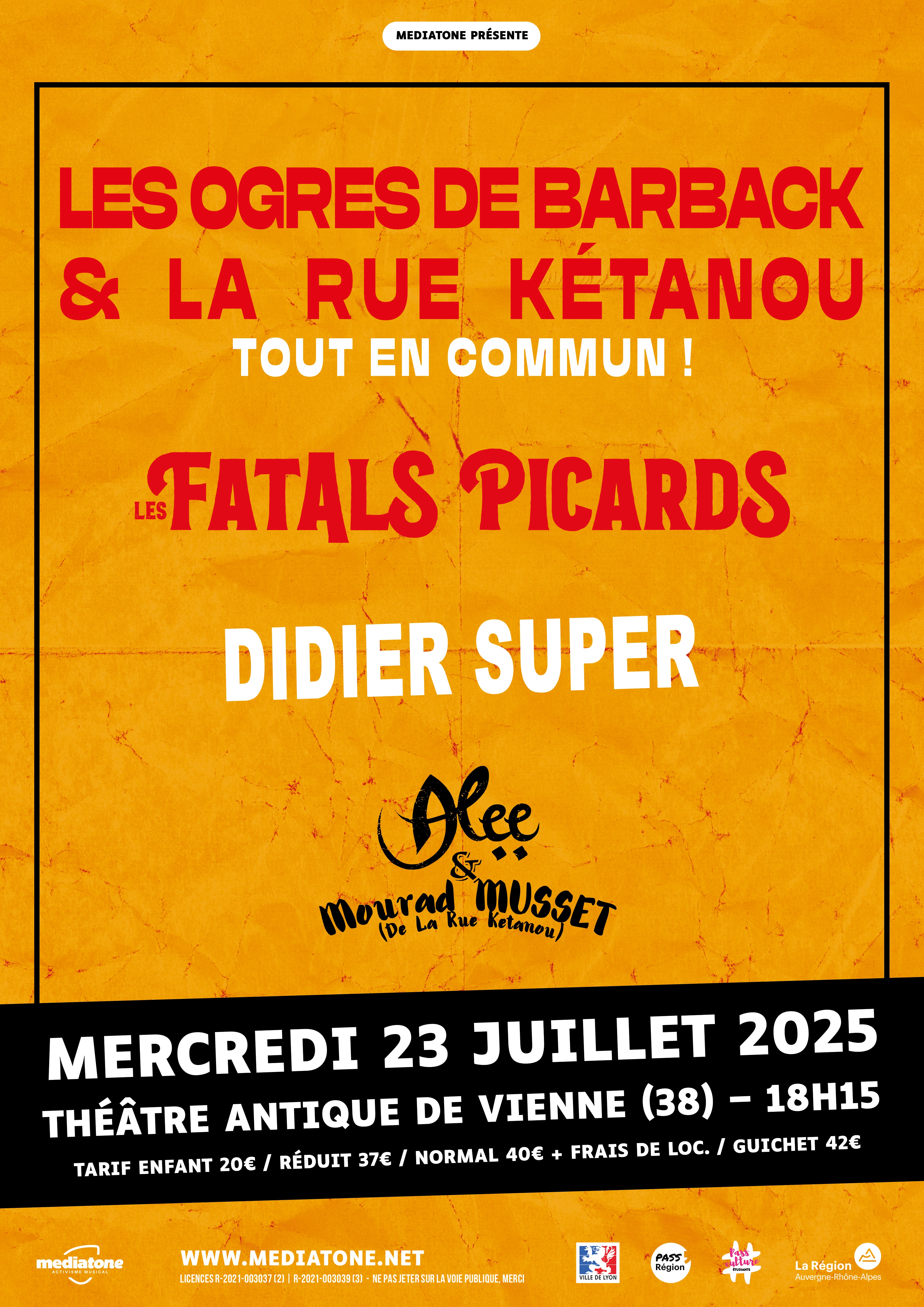La Rue Ketanou - Les Ogres de Barback at Theatre Antique Vienne Tickets