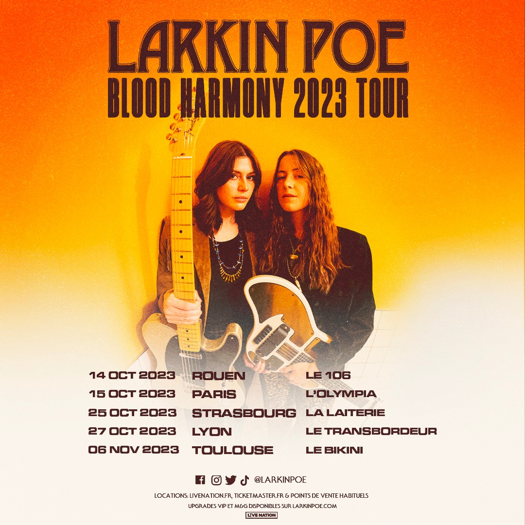 Billets Larkin Poe (Olympia - Paris)