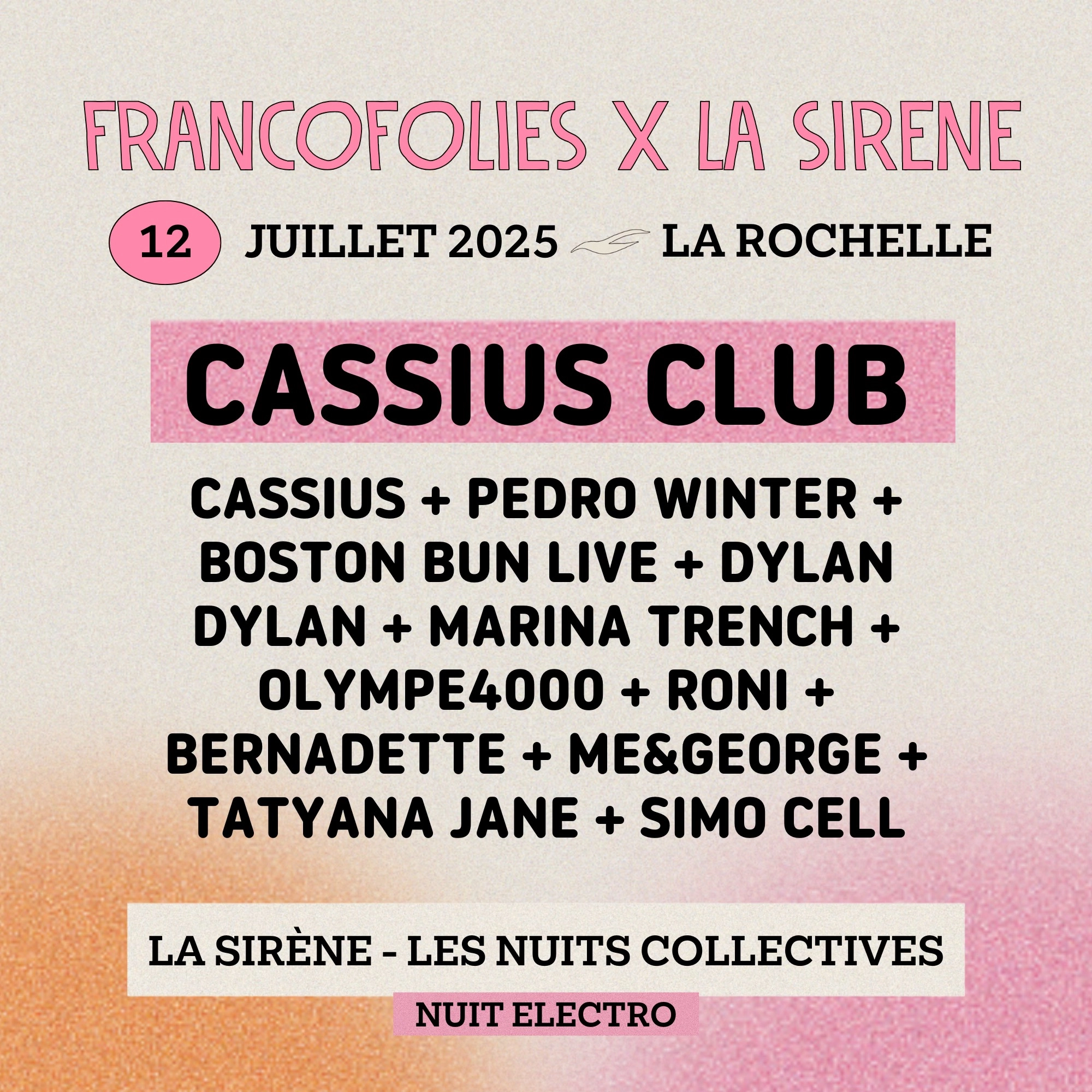 Billets Les Nuits Collectives : Cassius Club (La Sirene - La Rochelle)