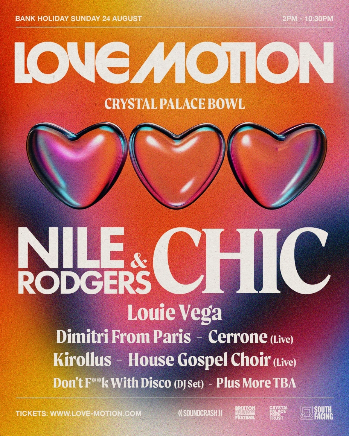Love Motion: Nile Rodgers - Chic - Louis Vega - ... at Crystal Palace Park Tickets