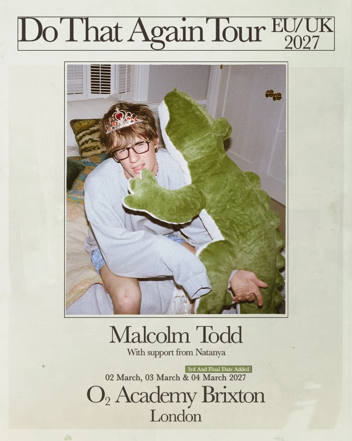 Billets Malcolm Todd (O2 Academy Brixton - Londres)