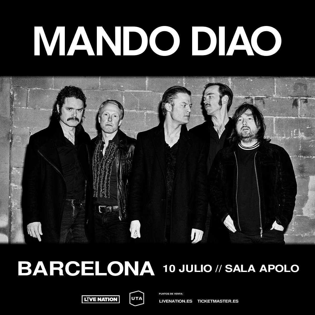 Billets Mando Diao (Sala Apolo - Barcelone)