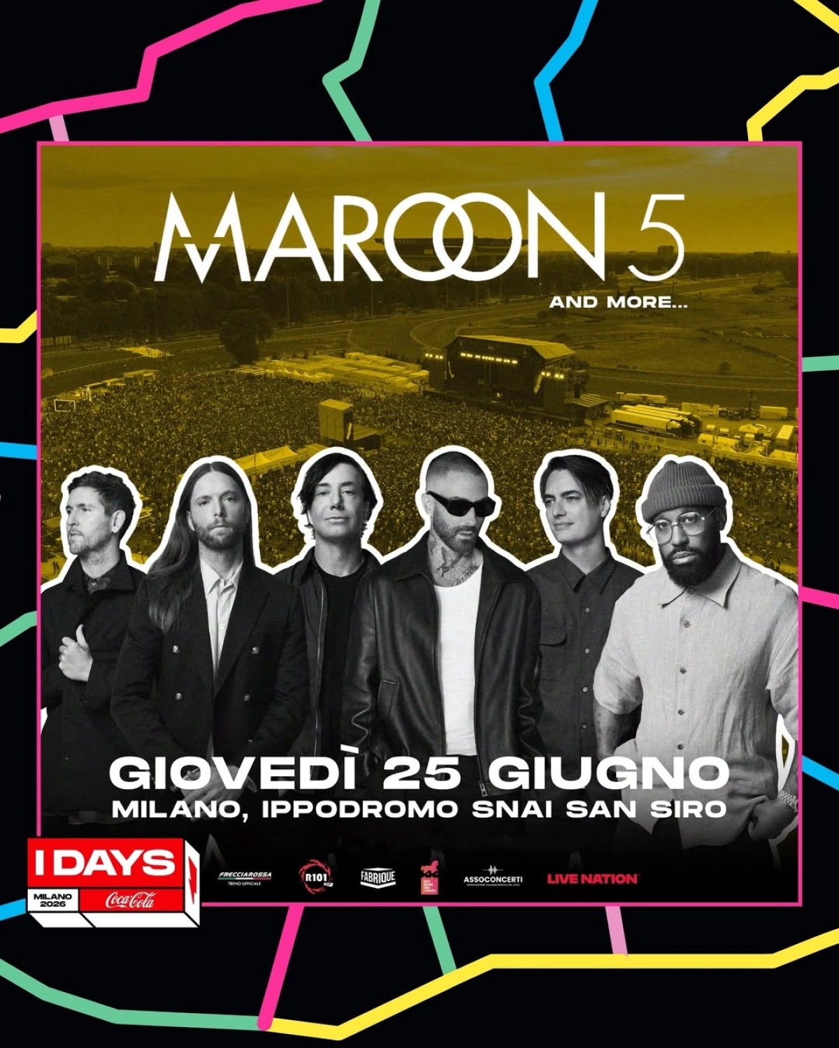 Maroon 5 - I-days Coca Cola 2026 al Ippodromo Snai San Siro Tickets