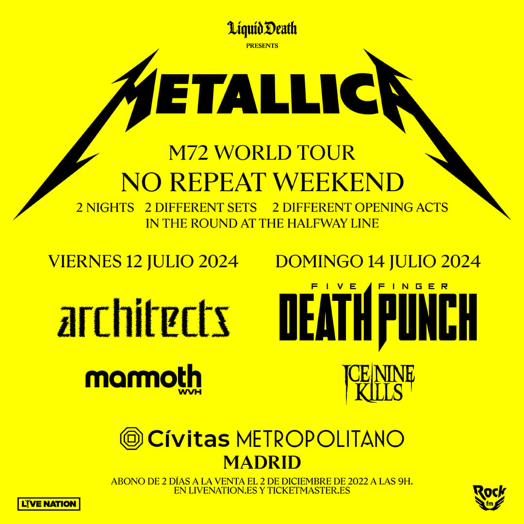 Metallica at Civitas Metropolitano Tickets