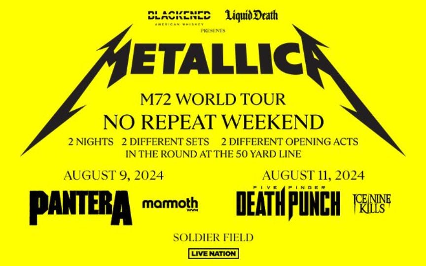 Metallica in der Soldier Field Tickets