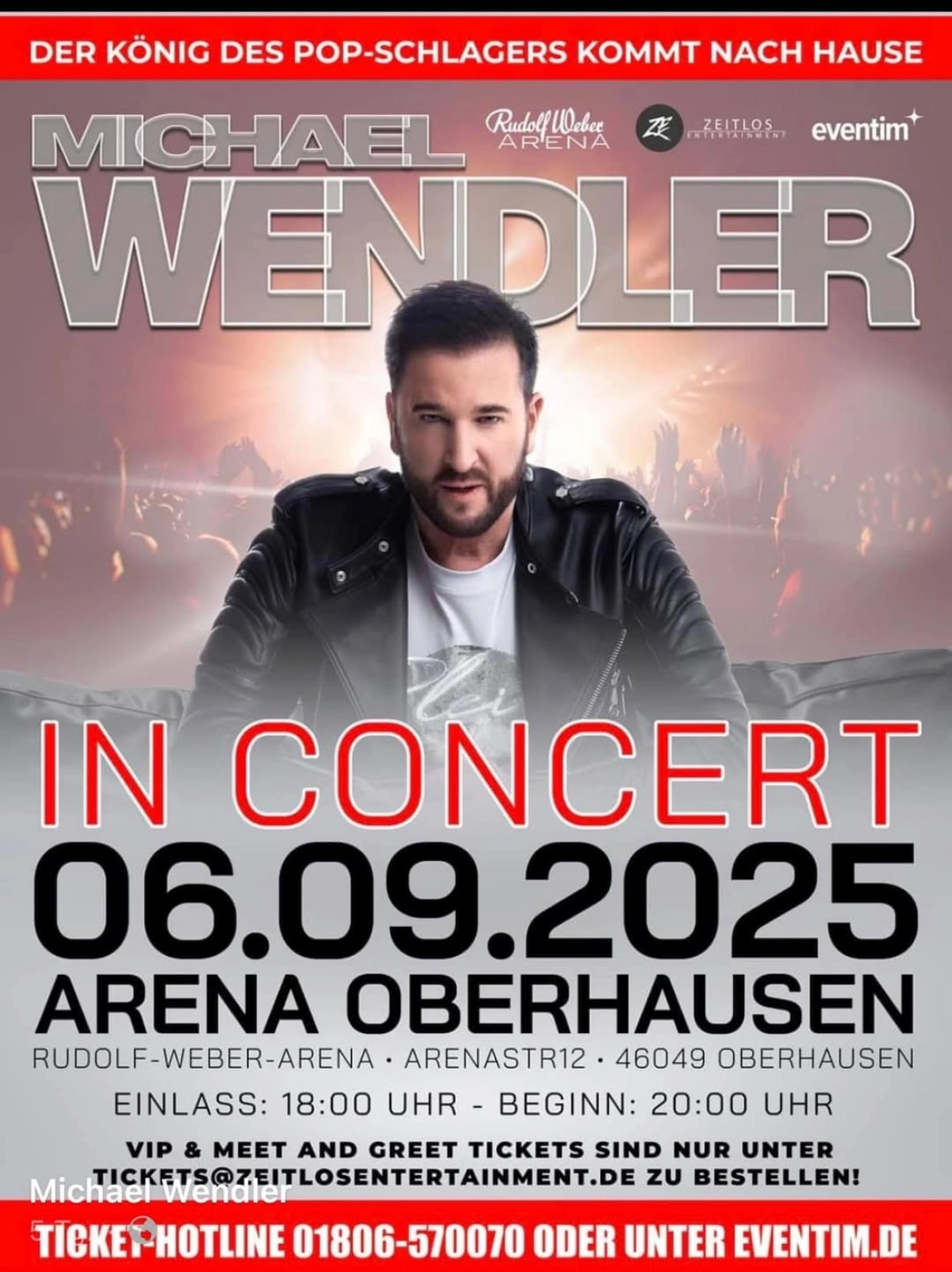 Michael Wendler at Rudolf Weber-Arena Tickets