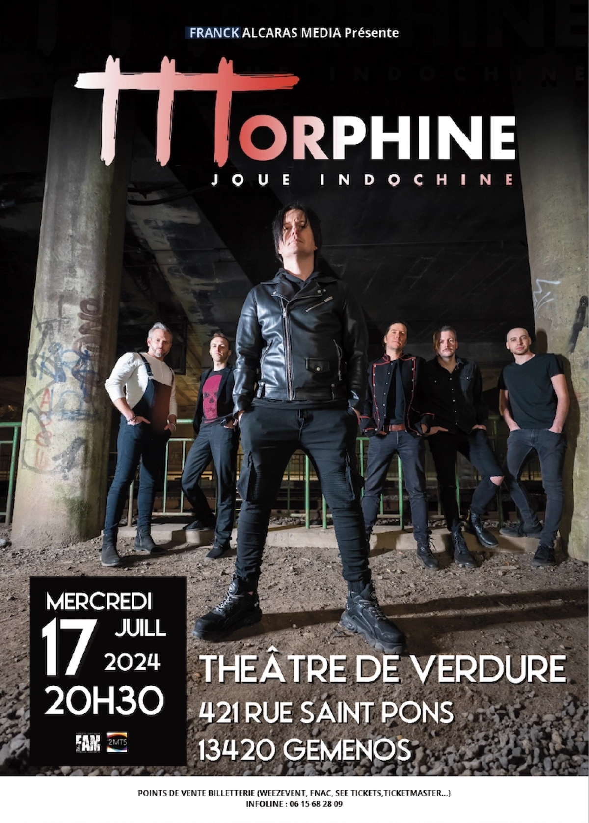 Morphine Joue Indochine al Theatre De Verdure Gemenos Tickets