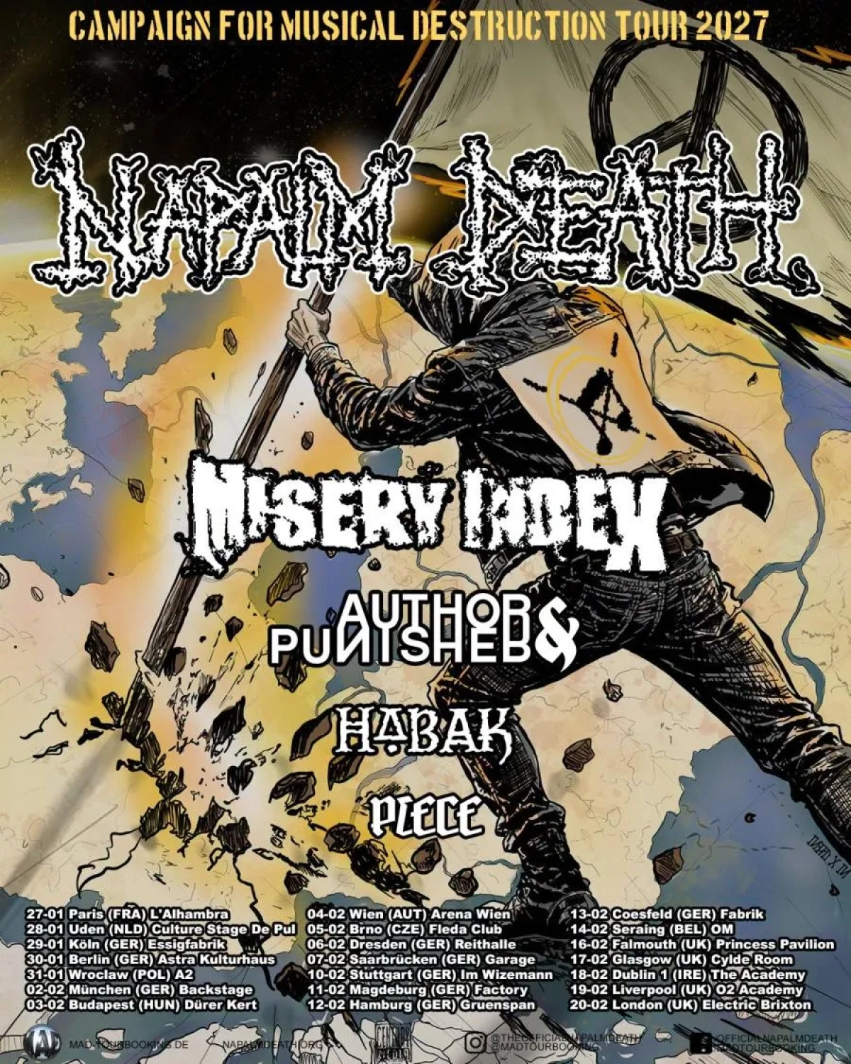 Napalm Death in der Electric Brixton Tickets
