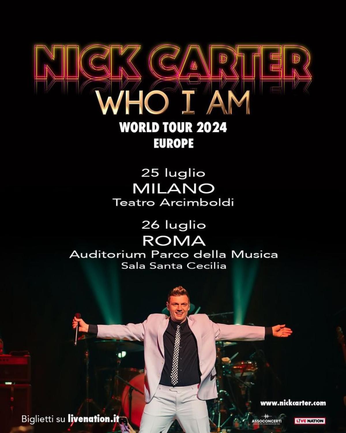 Nick Carter en Cavea Auditorium Parco della Musica Tickets