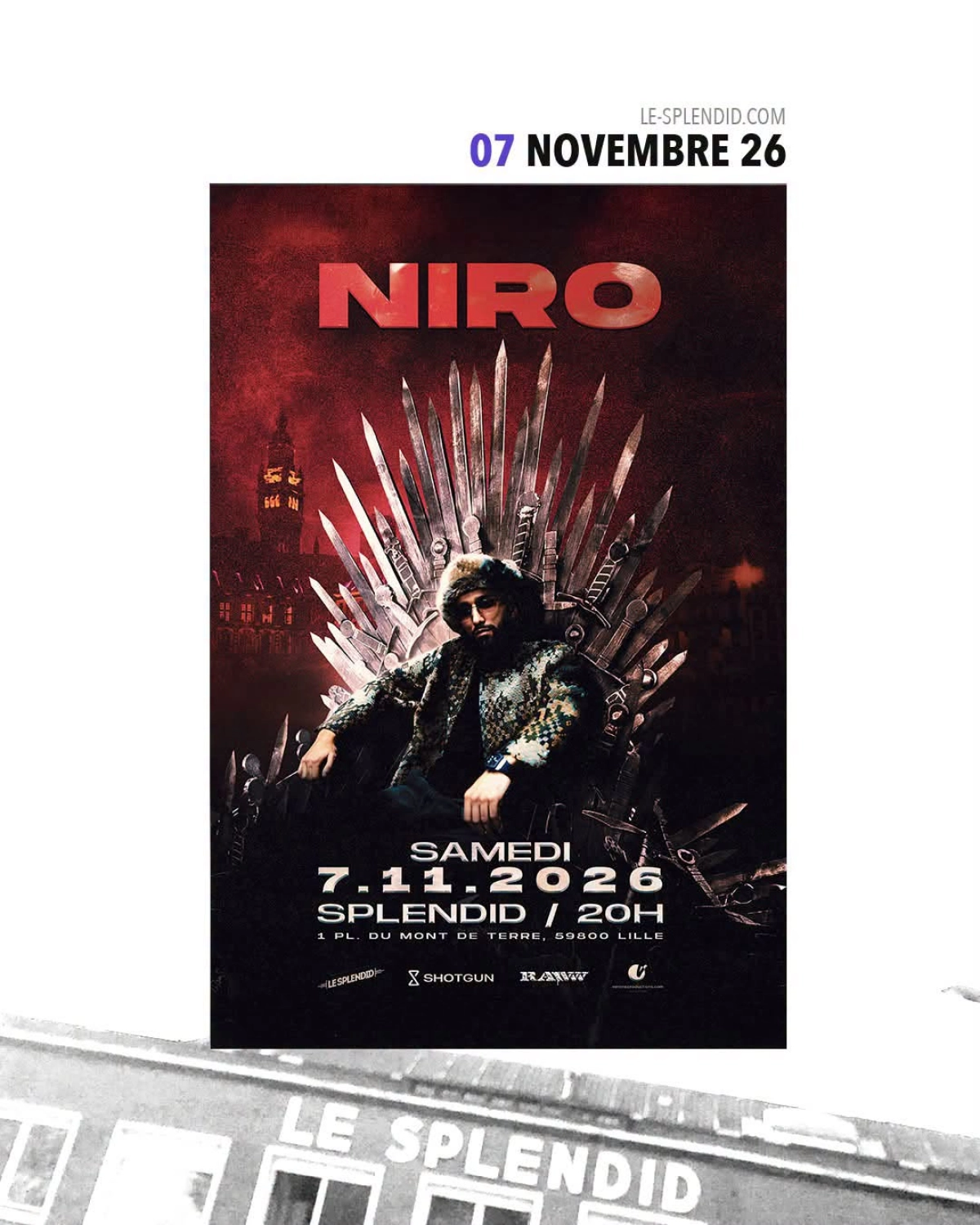 Niro at Le Splendid Lille Tickets