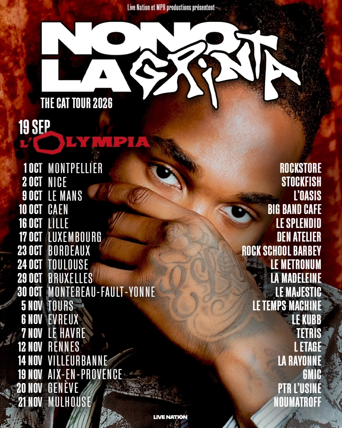 Nono La Grinta at Zenith Nantes Tickets