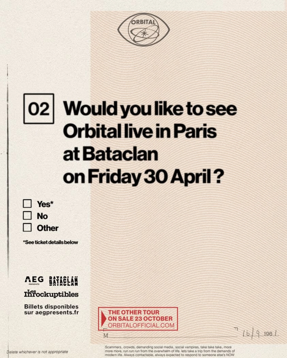 Billets Orbital (Bataclan - Paris)