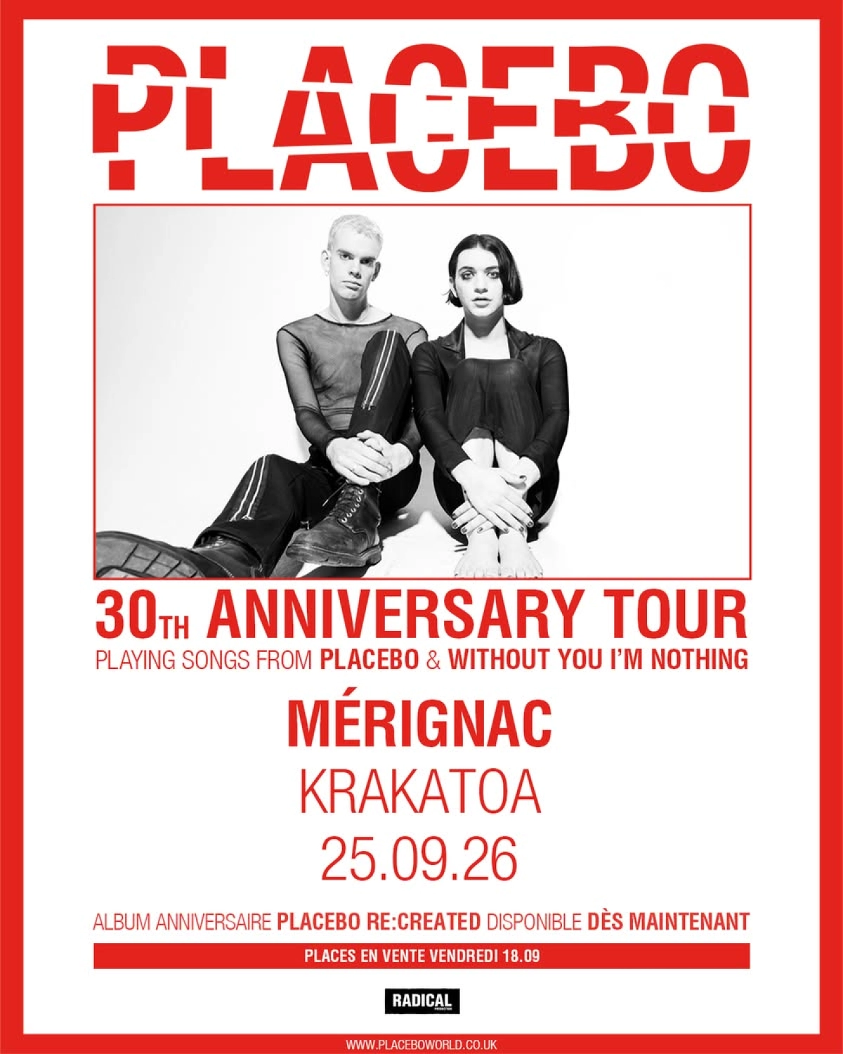 Billets Placebo (Krakatoa - Merignac)