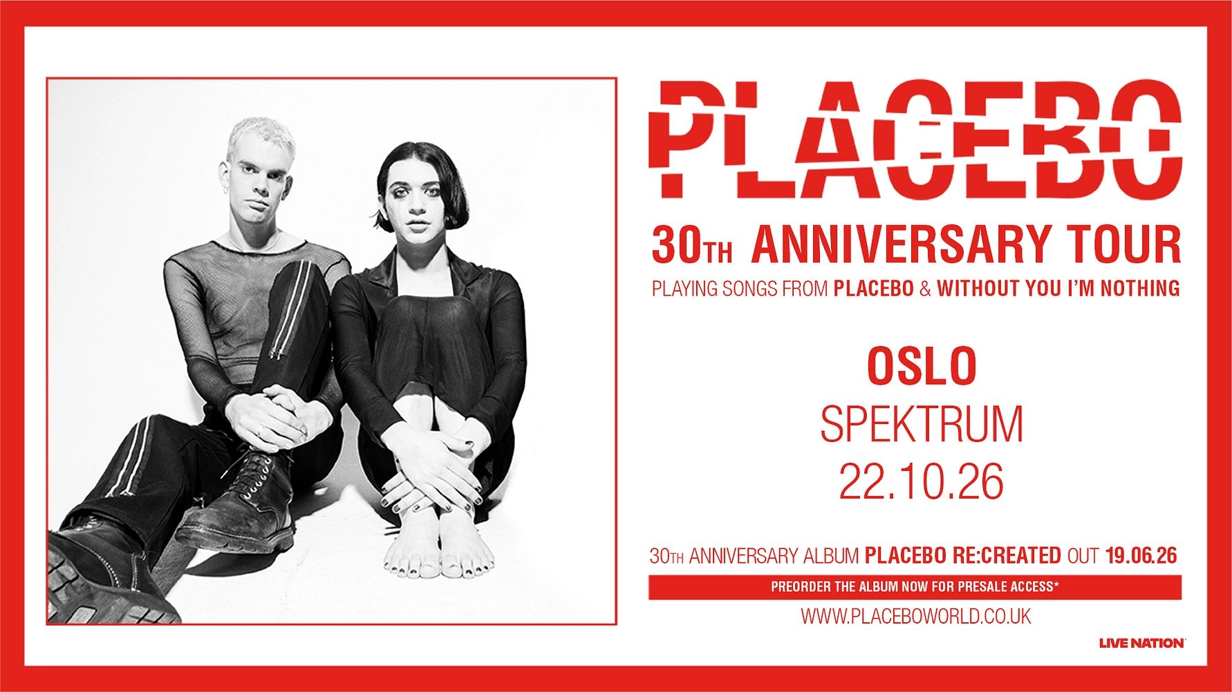 Billets Placebo (Oslo Spektrum - Oslo)