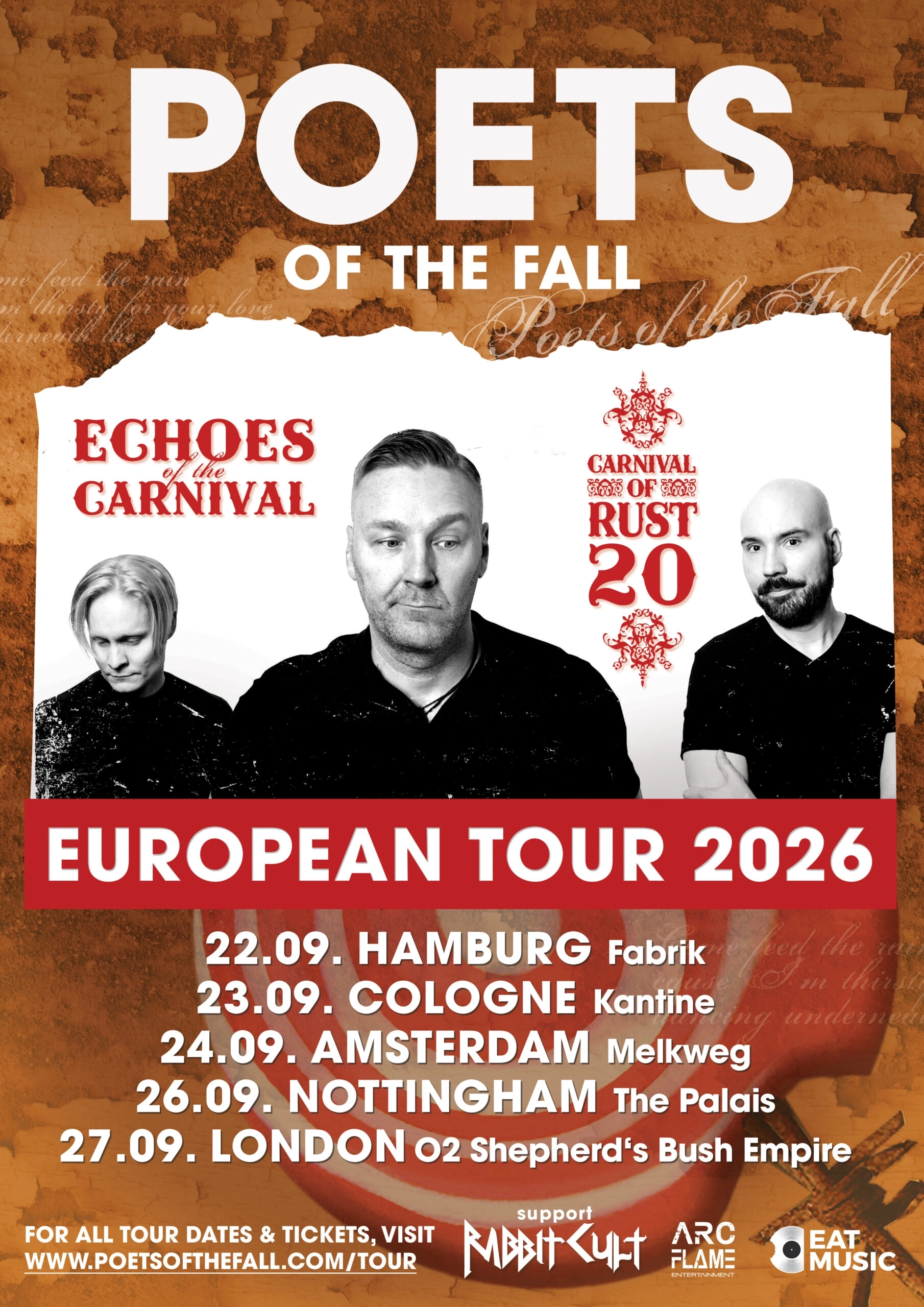 Billets Poets of the Fall (Kantine Köln - Cologne)