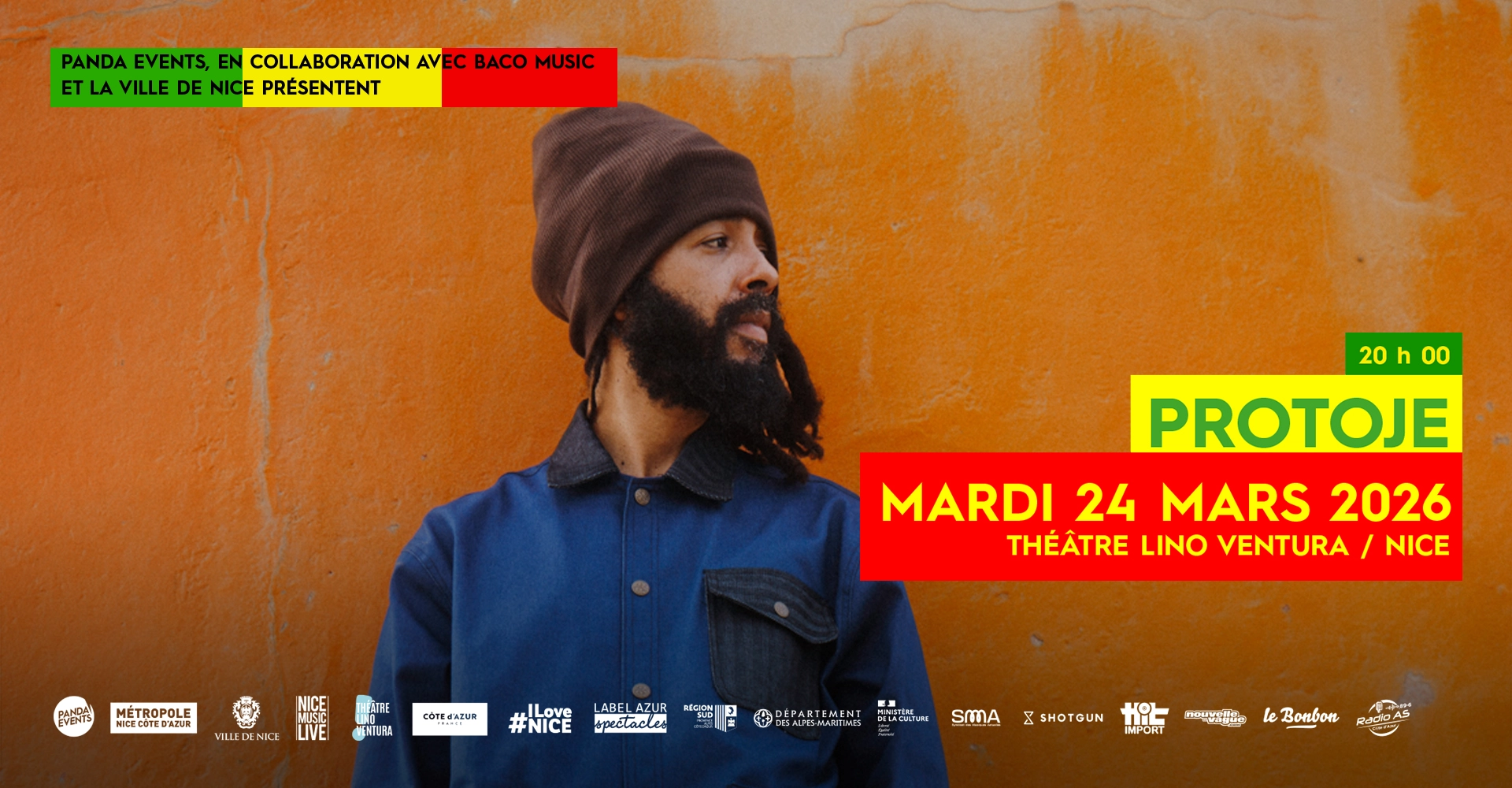 Billets Protoje (Theatre Lino Ventura - Nice)