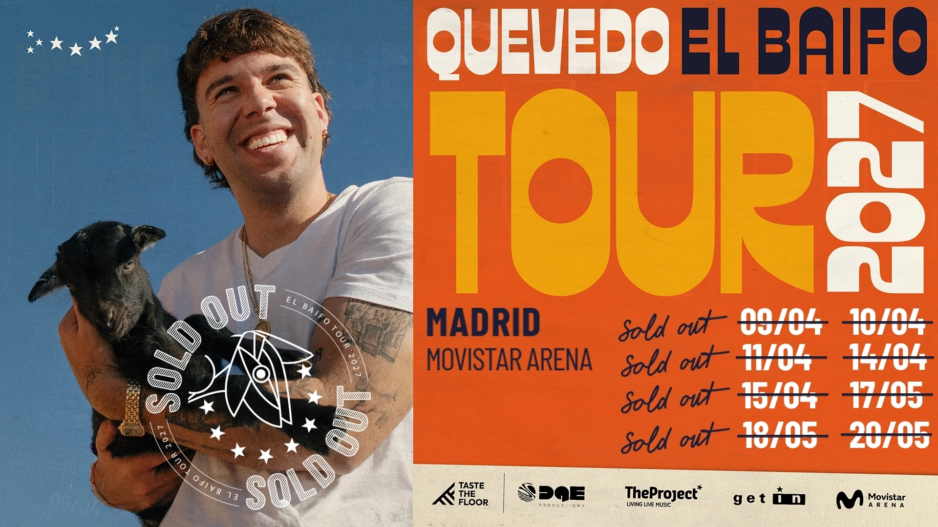 Quevedo al Movistar Arena Madrid Tickets