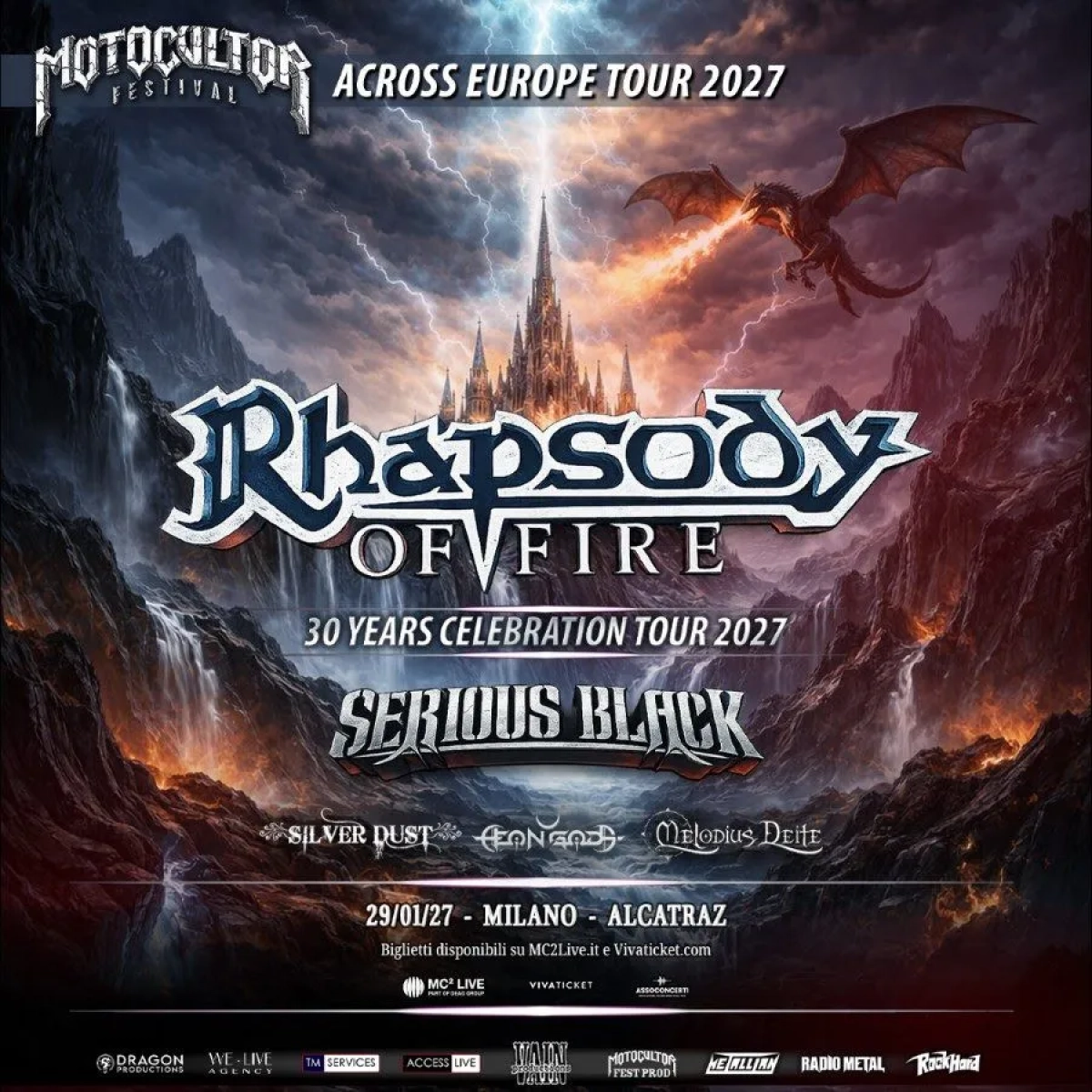 Rhapsody Of Fire at Alcatraz Milano Tickets