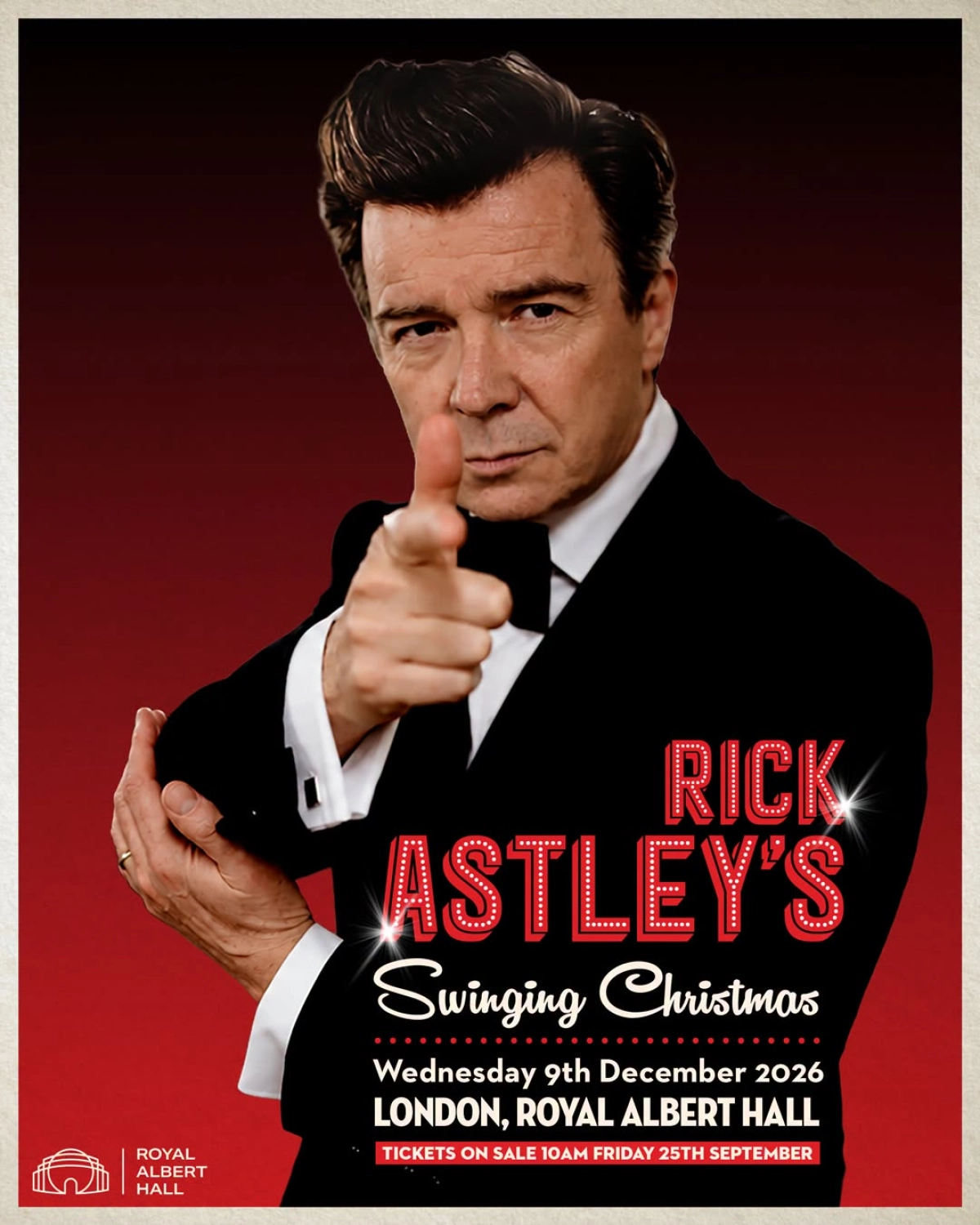 Rick Astley Christmas Swing Show at Royal Albert Hall Tickets