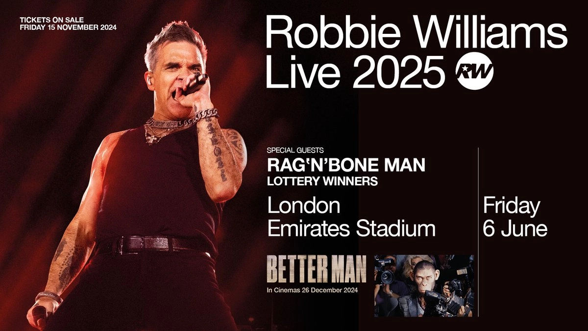 Billets Robbie Williams (Emirates Stadium - Londres)