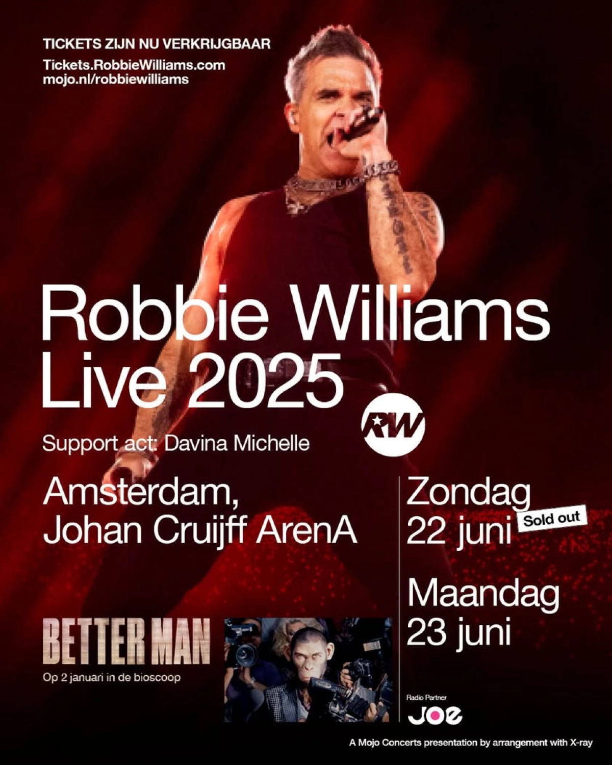 Robbie Williams at Johan Cruijff Arena Tickets