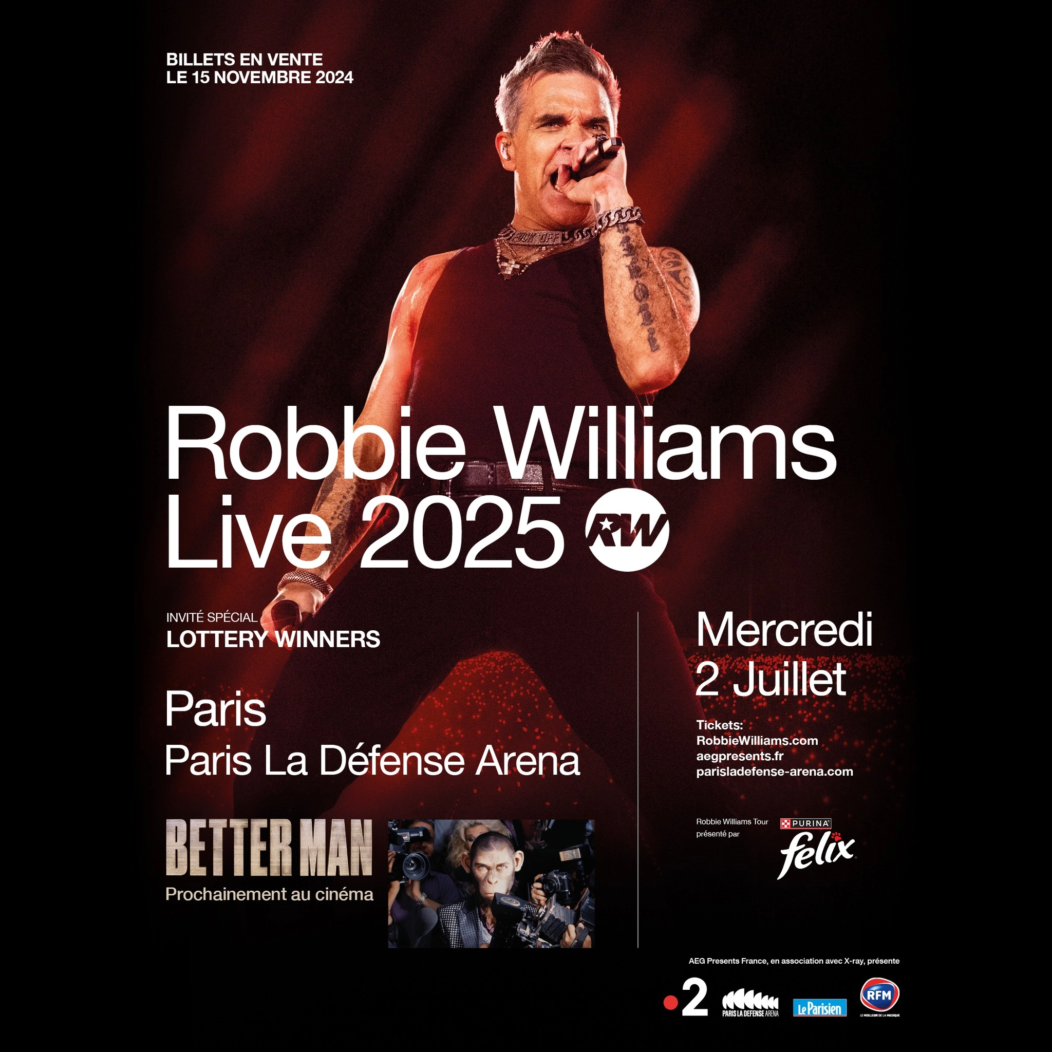 Billets Robbie Williams (Paris La Defense Arena - Paris)