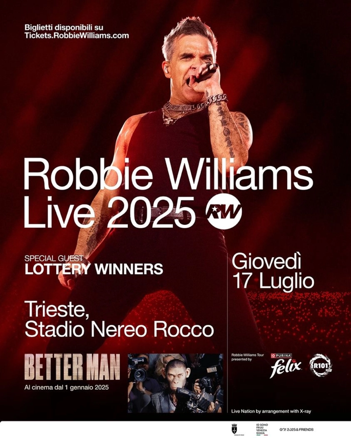Billets Robbie Williams (Stadio Nereo Rocco - Trieste)