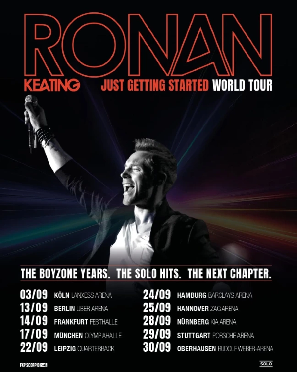 Ronan Keating at Quarterback Immobilien Arena Tickets