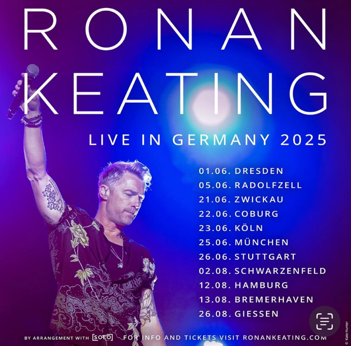 Ronan Keating at Stadtpark Hamburg Tickets